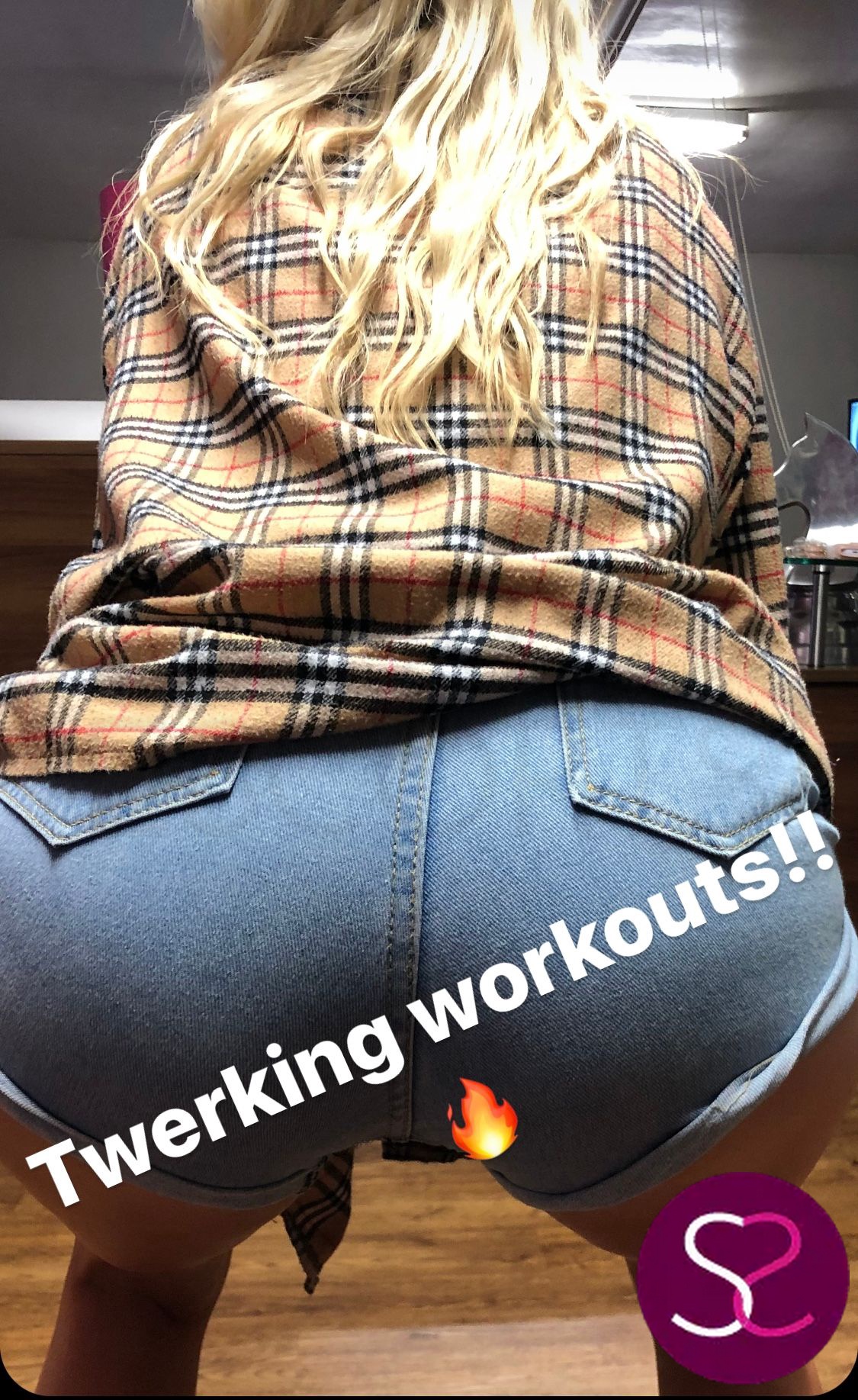 Twerking teen Alex is working out at the office!